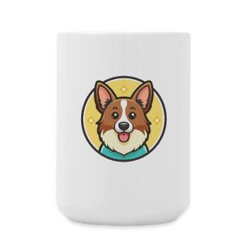 Chien de berger gallois Chien Race Dessin animé Kawaii Clipart - Grande tasse 440 ml - blanc - Devant