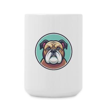 Bouledogue Chien Race Dessin animé Personnage Kawaii Clipart - Grande tasse 440 ml - blanc - Devant