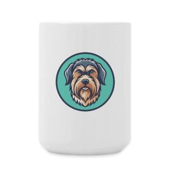 Briquet Griffon Vendeen Dog Breed Cartoon Kawaii - Large Mug 440 ml - white - Front