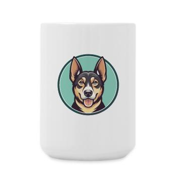 Cao da serra de Aires race de chien dessin animé Kawaii animal de compagnie - Grande tasse 440 ml - blanc - Devant