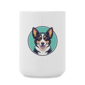 Cardigan Welsh Corgi Dog Breed Cartoon Kawaii Pet - Large Mug 440 ml - white - Front