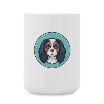 Cavalier King Charles Spaniel Hunderasse Karikatur - Große Tasse 440 ml - Weiß - Vorne