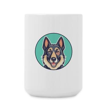 Osteuropäische Schäferhund Rasse Karikatur Kawaii - Große Tasse 440 ml - Weiß - Vorne