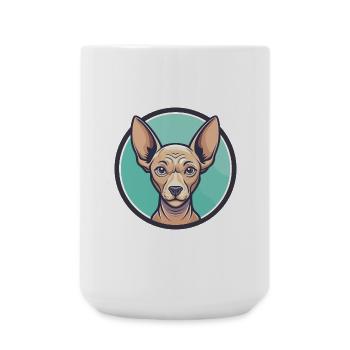 Ecuadorian Hairless Dog Breed Funny Cartoon Kawaii - Large Mug 440 ml - white - Front