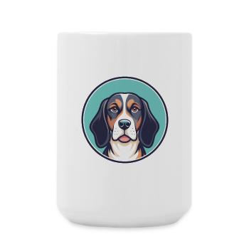Französischer dreifarbiger Hund Hunderasse Karikatur Kawaii Haustier - Große Tasse 440 ml - Weiß - Vorne