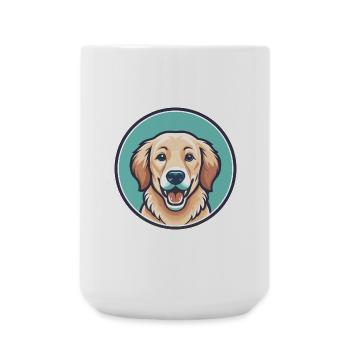 Golden Retriever Hunderasse Cartoon Kawaii Clipart - Große Tasse 440 ml - Weiß - Vorne