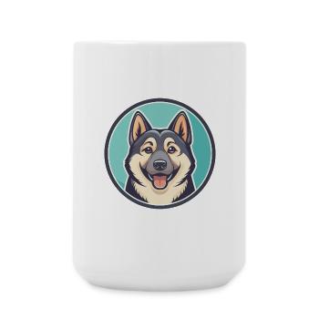 Hallefors Elkhound Dog Breed Cartoon Kawaii - Large Mug 440 ml - white - Front