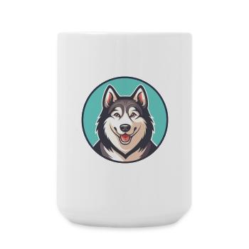 Husky Dog Breed Cartoon Kawaii Clipart Animal Pet - Large Mug 440 ml - white - Front