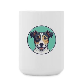Jack Russell Terrier Chien Race Dessin animé Kawaii Pet - Grande tasse 440 ml - blanc - Devant