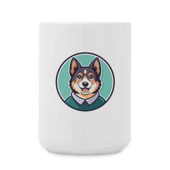 Kaikadi Hunderasse Cartoon Figur Kawaii Clipart - Große Tasse 440 ml - Weiß - Vorne
