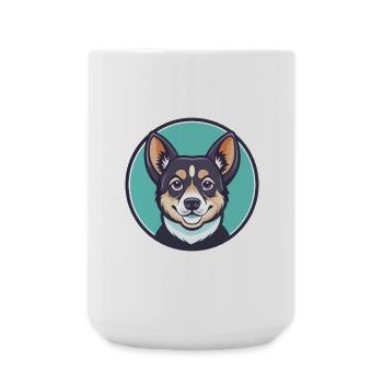 Kuchi Hund Rasse Cartoon Kawaii Clipart Tier Haustier - Große Tasse 440 ml - Weiß - Vorne