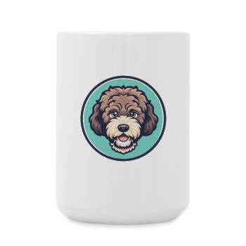 Lagotto Romagnolo Hunderasse Cartoon Kawaii Clipart - Große Tasse 440 ml - Weiß - Vorne