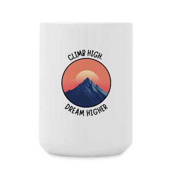Wanderlust Design – Bergsteiger Kletterer Geschenk - Große Tasse 440 ml - Weiß - Vorne