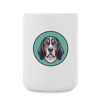 Polish Hound Dog Breed Cartoon Kawaii Clipart Pet - Large Mug 440 ml - white - Front