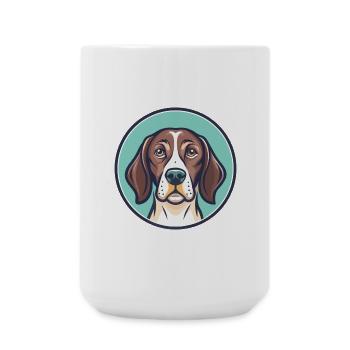 Portuguese Pointer Dog Breed Cartoon Kawaii - Large Mug 440 ml - white - Front