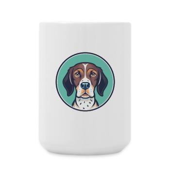 Old Danish Pointer Dog Breed Cartoon Kawaii - Large Mug 440 ml - white - Front