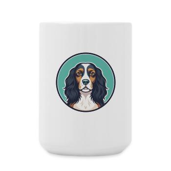 Épagneul picard, race de chien, dessin animé, Kawaii, Clipart - Grande tasse 440 ml - blanc - Devant