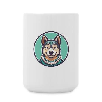 Polynésien Chien Race Dessin Animé Kawaii Clipart Animal - Grande tasse 440 ml - blanc - Devant