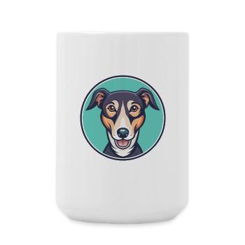 Rajapalayam Dog Breed Funny Cartoon Kawaii Clipart - Large Mug 440 ml - white - Front
