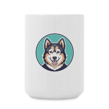 Skandinavische Hunderasse Cartoon Kawaii Clipart Haustier - Große Tasse 440 ml - Weiß - Vorne