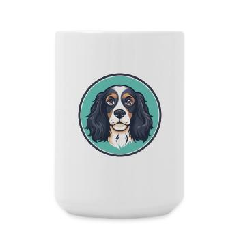 Saint Usuge Spaniel Dog Breed Funny Cartoon Kawaii - Large Mug 440 ml - white - Front