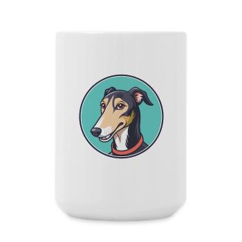 Staghound Chien Race Dessin animé Kawaii Clipart Animal - Grande tasse 440 ml - blanc - Devant