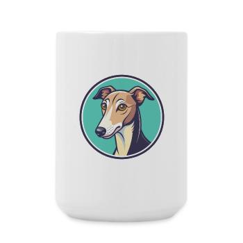 Whippet Chien Race Dessin animé Personnage Kawaii Clipart - Grande tasse 440 ml - blanc - Devant