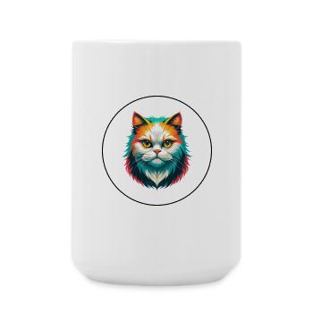 White Longhair Persian Cat Breed Cartoon Kawaii - Large Mug 440 ml - white - Front