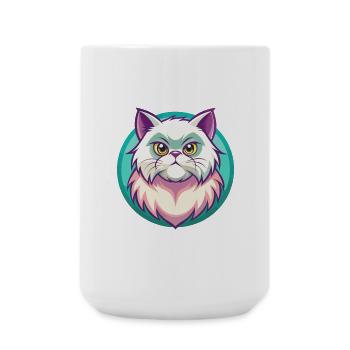 Colorpoint Persische Katze Rasse Cartoon Kawaii Tier - Große Tasse 440 ml - Weiß - Vorne