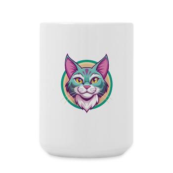 California Spangled Cat Breed Cartoon Kawaii Haustier - Große Tasse 440 ml - Weiß - Vorne