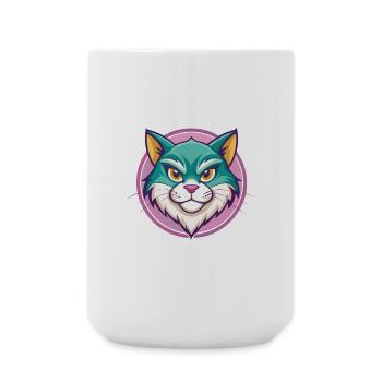 Chypre Chat Race Dessin Animé Kawaii Animal Animal Pet - Grande tasse 440 ml - blanc - Devant