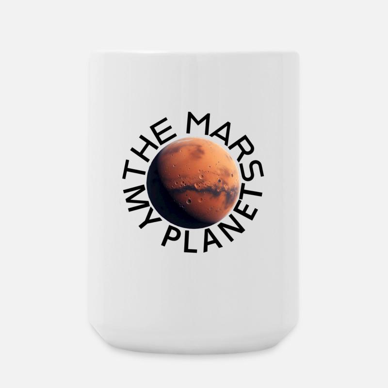 Marsoberfläche mit Kratern - Große Tasse 440 ml - Weiß