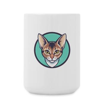 Abessinische Katzenrasse Karikatur Kawaii Tier Haustier - Große Tasse 440 ml - Weiß - Vorne