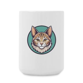 American Bobtail Cat Breed Cartoon Kawaii Animal - Large Mug 440 ml - white - Front