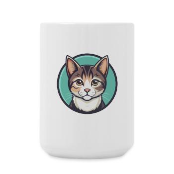 Hauskatze Rasse Karikatur Kawaii Tier Haustier - Große Tasse 440 ml - Weiß - Vorne