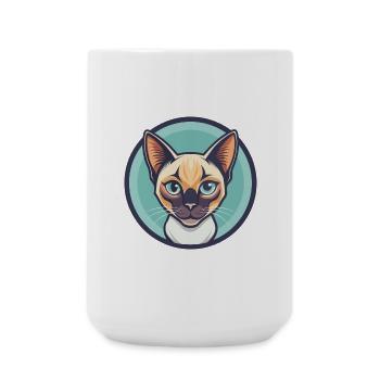 Chat thaïlandais race dessin animé Kawaii Animal Pet - Grande tasse 440 ml - blanc - Devant