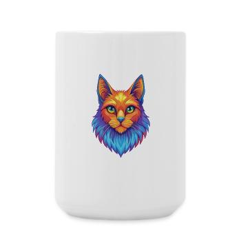 Turkish Angora Cat Breed Cartoon Kawaii Animal Pet - Large Mug 440 ml - white - Front
