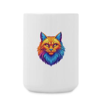 Sibirische Katze Rasse Cartoon Kawaii Tier Haustier - Große Tasse 440 ml - Weiß - Vorne