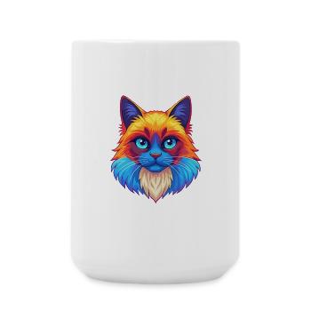 Ragdoll Katze Rasse Cartoon Kawaii Tier Haustier - Große Tasse 440 ml - Weiß - Vorne