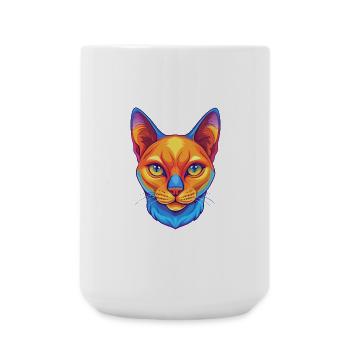 Europäische Burma-Katzenrasse Karikatur Kawaii Tier P - Große Tasse 440 ml - Weiß - Vorne