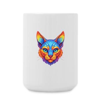 German Rex Katzenrasse Cartoon Kawaii Tier Haustier - Große Tasse 440 ml - Weiß - Vorne