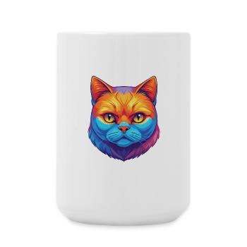 Britisch Kurzhaar Katze Rasse Karikatur Kawaii Tier - Große Tasse 440 ml - Weiß - Vorne