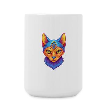 Arabian Mau Cat Breed Cartoon Kawaii Animal Pet - Large Mug 440 ml - white - Front