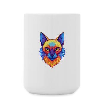 Chat Balinais Race Dessin animé Kawaii Animal Pet - Grande tasse 440 ml - blanc - Devant