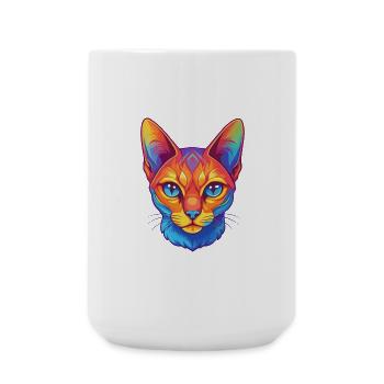Abessinische Kurzhaarkatze Rasse Karikatur Kawaii Anim - Große Tasse 440 ml - Weiß - Vorne