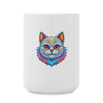 Anglais argent chat race dessin animé Kawaii animal de compagnie - Grande tasse 440 ml - blanc - Devant