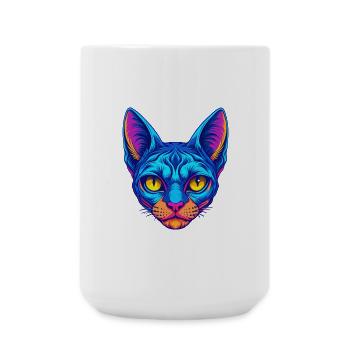 Minskin Chat Race Dessin Animé Kawaii Animal Pet - Grande tasse 440 ml - blanc - Devant