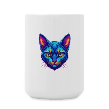 Arabian Mau Cat Breed Cartoon Kawaii Animal Pet - Large Mug 440 ml - white - Front