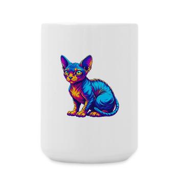 Red Devon Rex Cat Breed Cartoon Kawaii Animal Pet - Large Mug 440 ml - white - Front