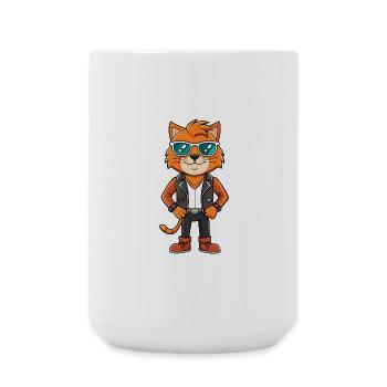 Highlander Funny Cartoon Kawaii Veste Lunettes de soleil - Grande tasse 440 ml - blanc - Devant